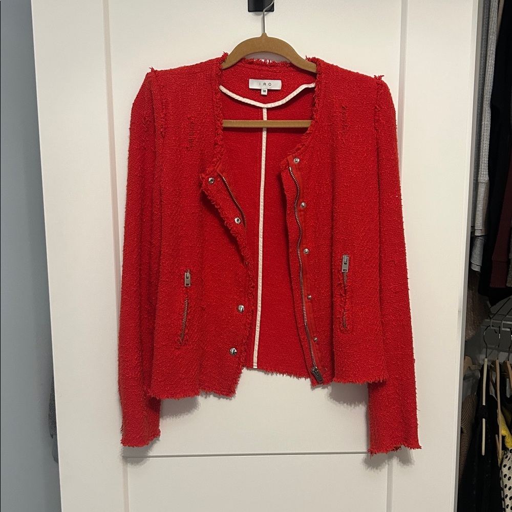 IRO Vibrant Red Textured Jacket/Blazer